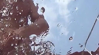 Horny MILF Loves to Pee on the Transparent Glass