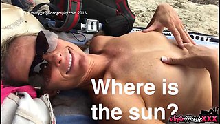 Sofie Maries Blonde MILF Beach Tease Show