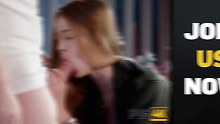 Debt4k. russian dark haired with petite Natural Tits was caught fellating cigarettes in her room and punished for that