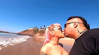 SEX ON A PUBLIC BEACH WITH THE HORNY BLONDE KITTY ANN