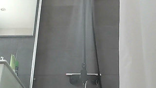 Tight Hairy Pussy Pissing in the Shower