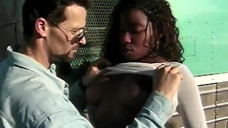 White dick fucking horny ebony bitch
