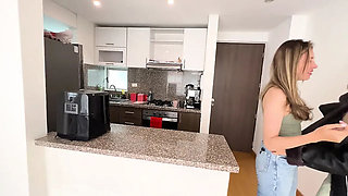 Scarlettandc Gets Fingered and Eats Pussy in the Kitchen with Boss's Whore