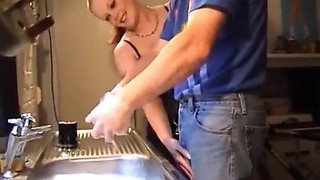 MILF handjob in the kitchen: Xnxx Porn