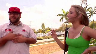 A big giant monster cock for a blonde crazy bitch