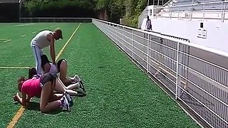 Babe Riding Cock After Practise With Busty French And Phoebe Luxure