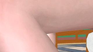 Animated 3D Lesbian Porn - Gorgeous Teen on Chair, Mature Woman Licking Her Pussy to Multiple Orgasms