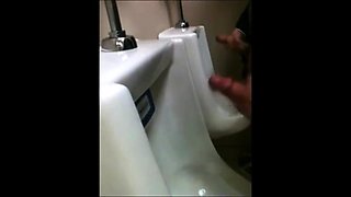 Outdoor Wank Session for Two Slim Dicks at the Urinals