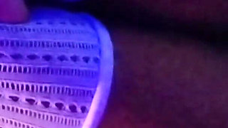 Masturbating with White Fishnet Stockings Between the Thighs of My Charming Black Slut