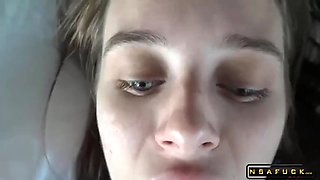 lana gets a full load a sperm on her facial p1