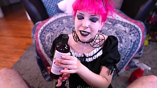 Goth Maid Femdom Handjob