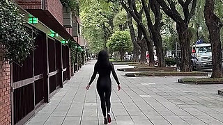 Goddess Worship in Nylon Catsuit, Humiliation, Spit Fetish