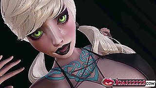 Anime Girl And Car Toon In Sexy Witch Elsa: 3d Halloween Hentai With Fingering, Licking, And Squirting!