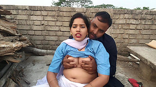 18 Years Virgin College Girl Big Boob Press by Her Step Stepbrother in Outdoor Desi Girl