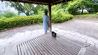Exposed walk in a large park Changing clothes, cunnilingus, blowjob, completely naked   Outdoors08