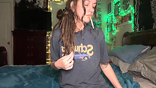 smoking fetish masturbation dripping wet hairy pussy