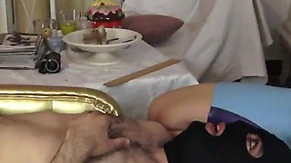 Blue Latex Dress Facesitting!