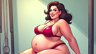 Buxom desi milf animation Aunty with big boobs and curves in a sexy fantasy