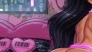 Funny Cartoon Girl Topless, Ai Animation