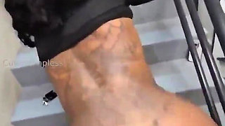 Fucking Sexy Black Pussy by Stairs BBC
