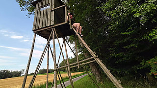 Xxl Pissing From Above in the Forest