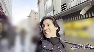 Lety Howl Paris Threesome: Amateur MILF Brunette Gets Double Blowjob & Facial