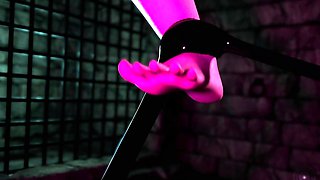 Gorgeous 3D brunette enjoying some bondage sex