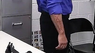 Delicious Redhead Shoplifter Riding a Cock for Her Freedom