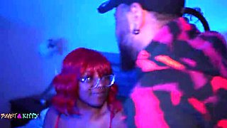 Peach Fuzz Gets BLACKED! Hairy Pussy & Big Naturals Doggystyle Creampie