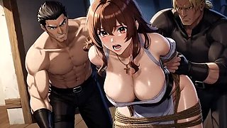 Bound Blonde Hentai Slave Fucked Hard - Rough Gangbang & Humiliation